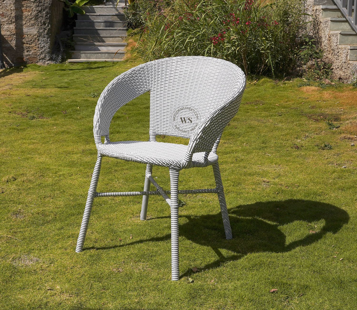 Sienna Wicker Outdoor Garden Chair (White and Black, Dual Tone)