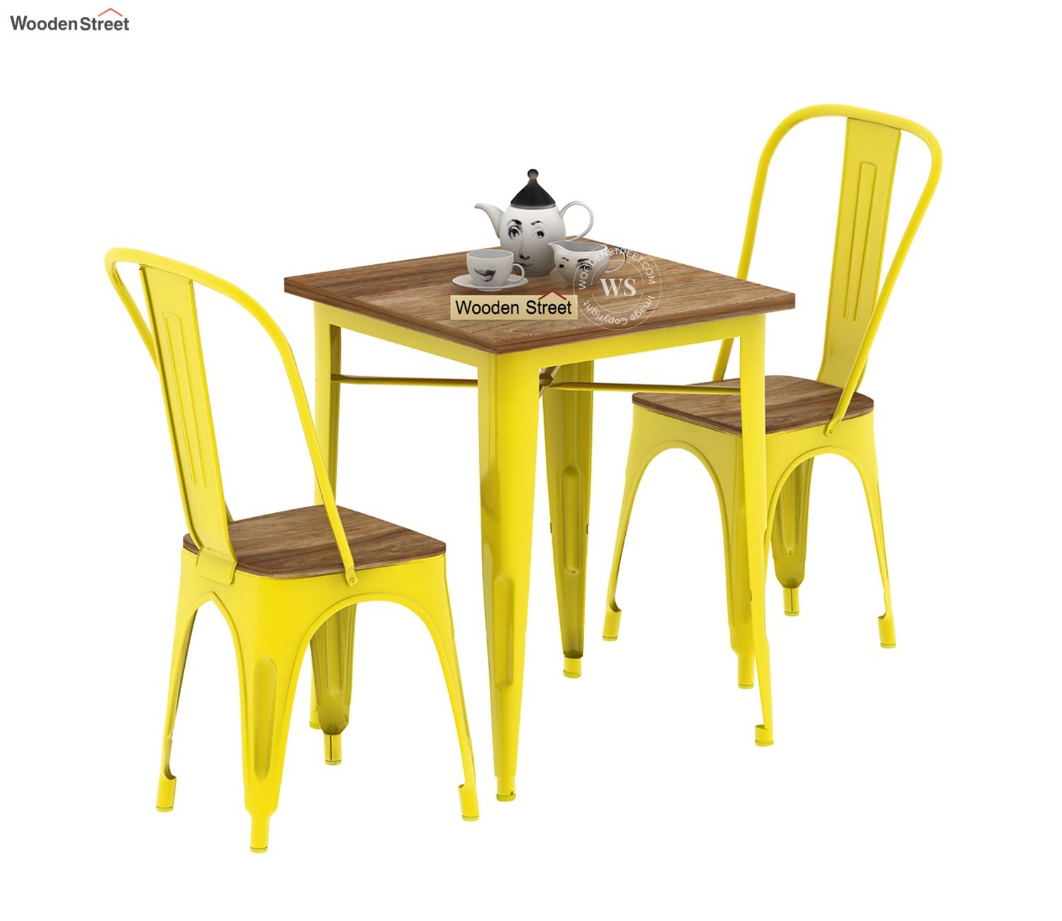 Cora Metal Outdoor 2 Seater Dining Set (Yellow)